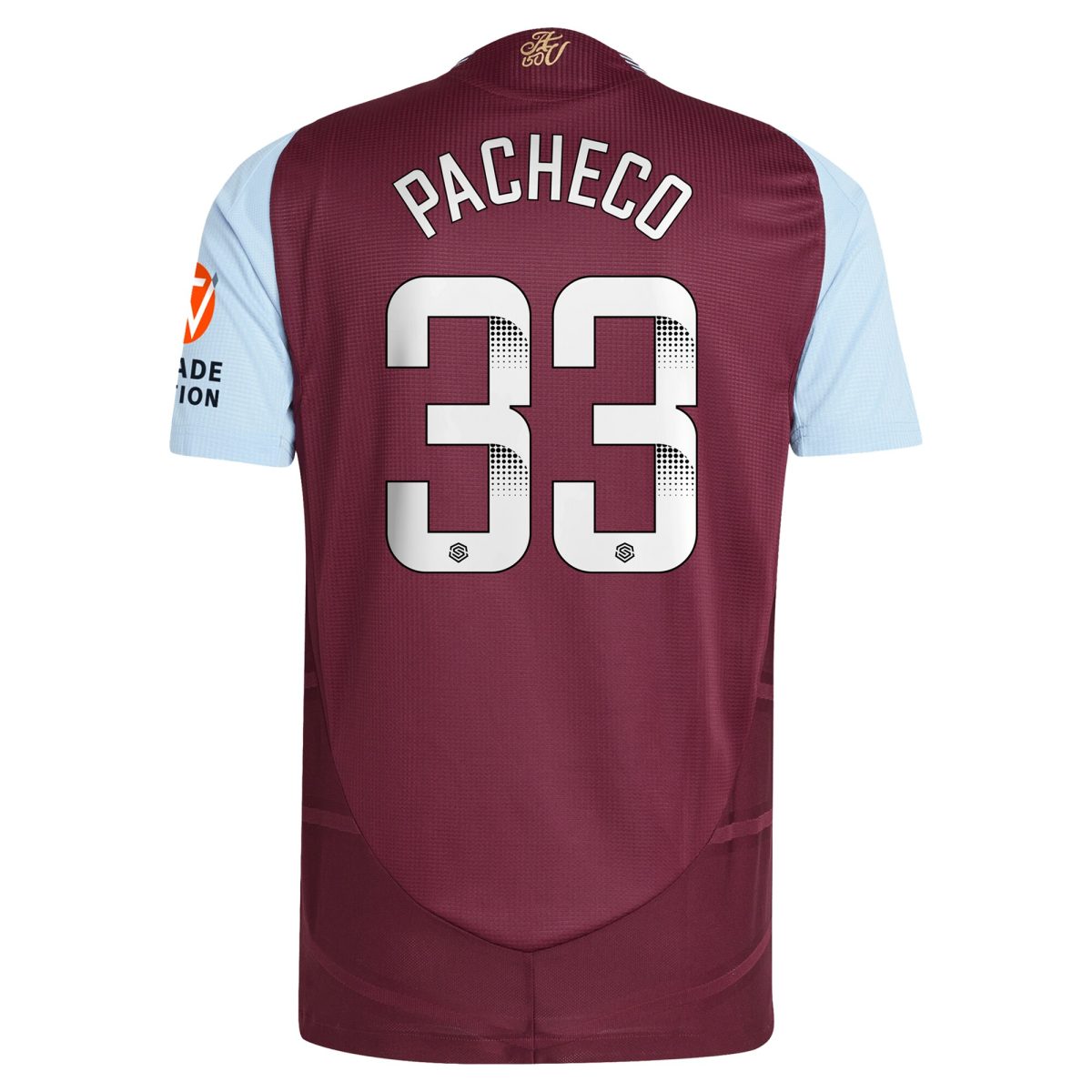 aston villa wsl adidas home authentic shirt 2024-25 with pacheco 33 printing Collection - Aston Villa Official Store
