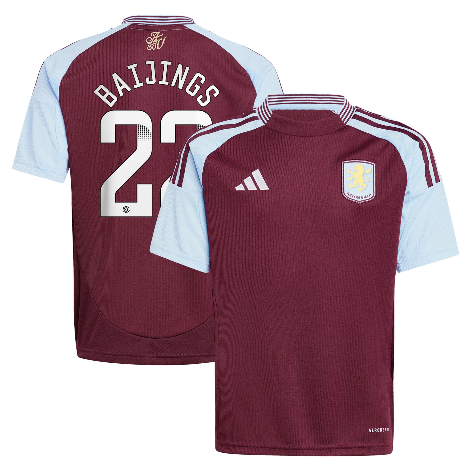 aston villa wsl adidas home shirt 2024-25 – kids with baijings 22 printing Collection - Aston Villa Official Store