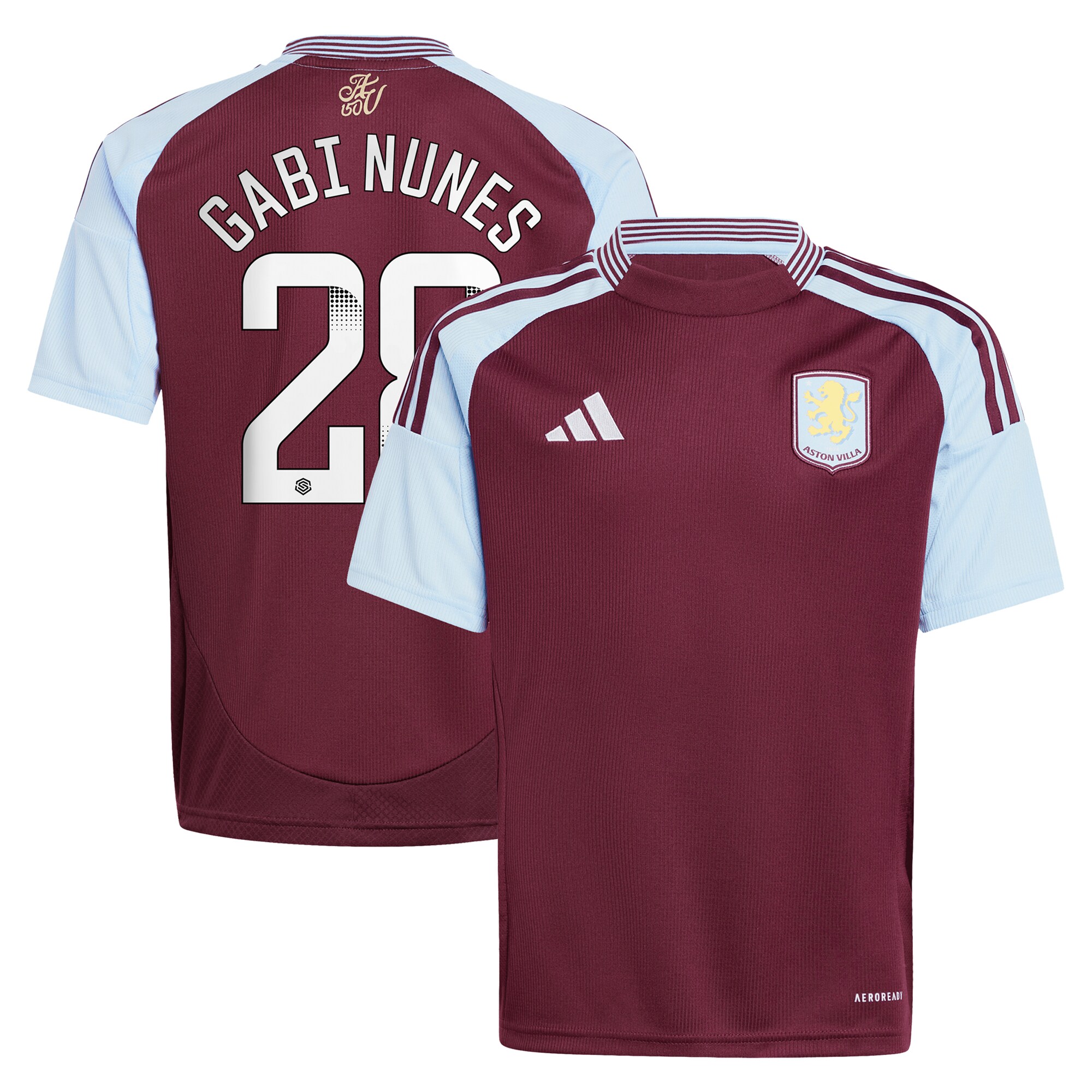 aston villa wsl adidas home shirt 2024-25 – kids with gabi nunes 28 printing Collection - Aston Villa Official Store
