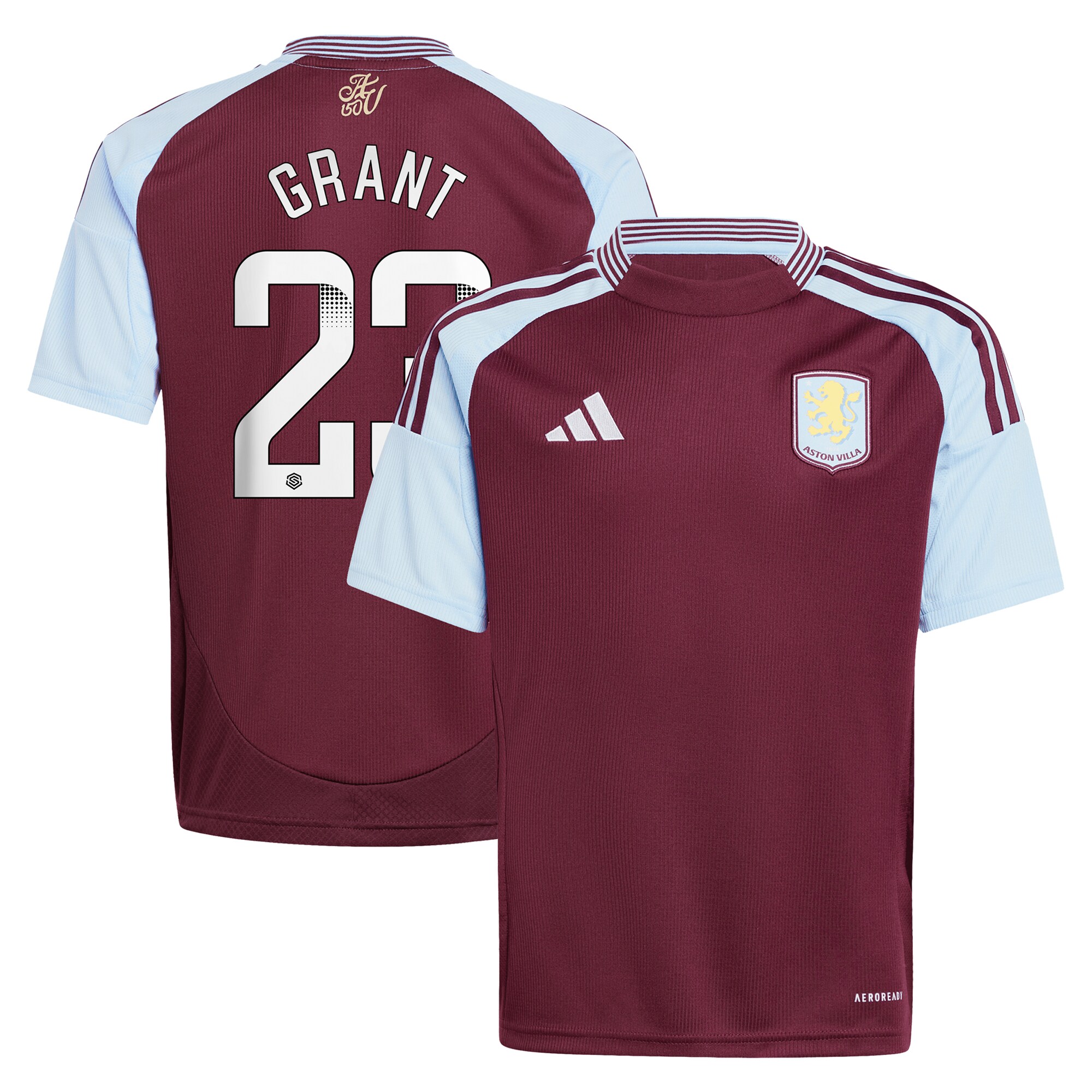 aston villa wsl adidas home shirt 2024-25 – kids with grant 23 printing Collection - Aston Villa Official Store