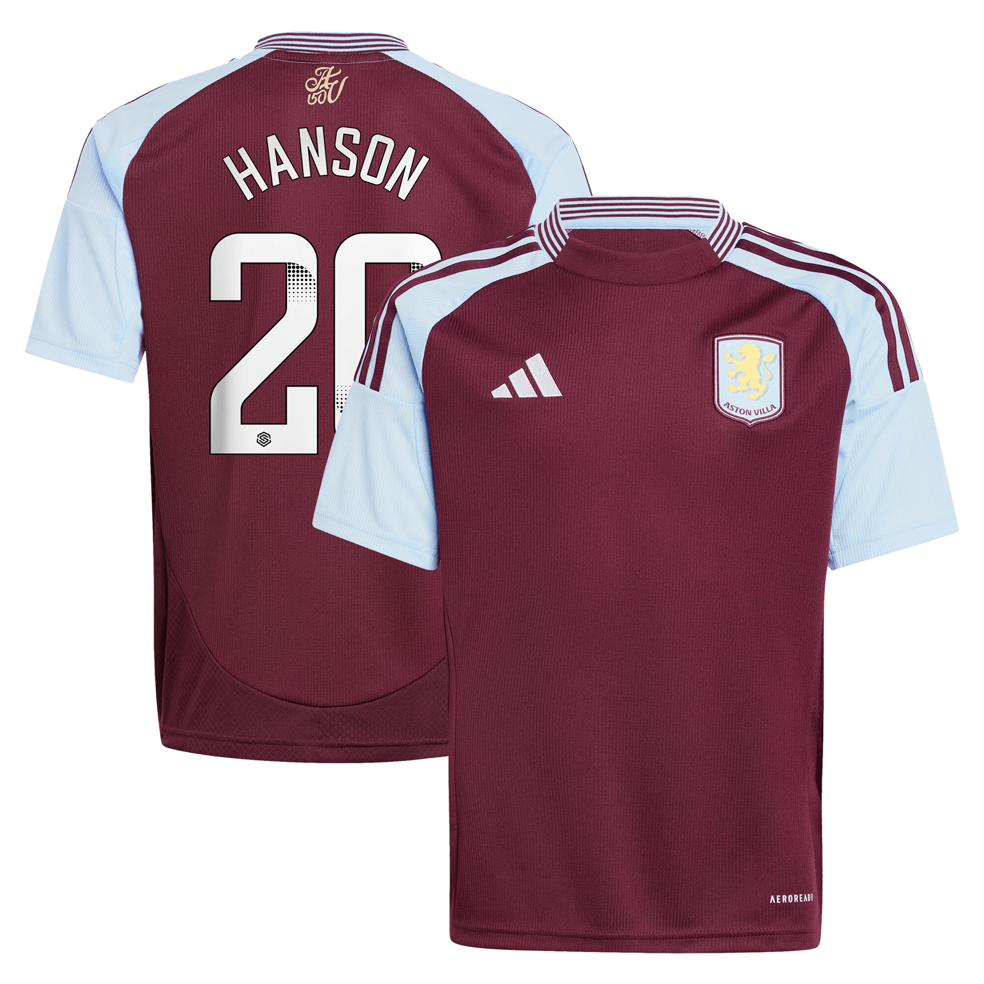 aston villa wsl adidas home shirt 2024-25 – kids with hanson 20 printing Collection - Aston Villa Official Store