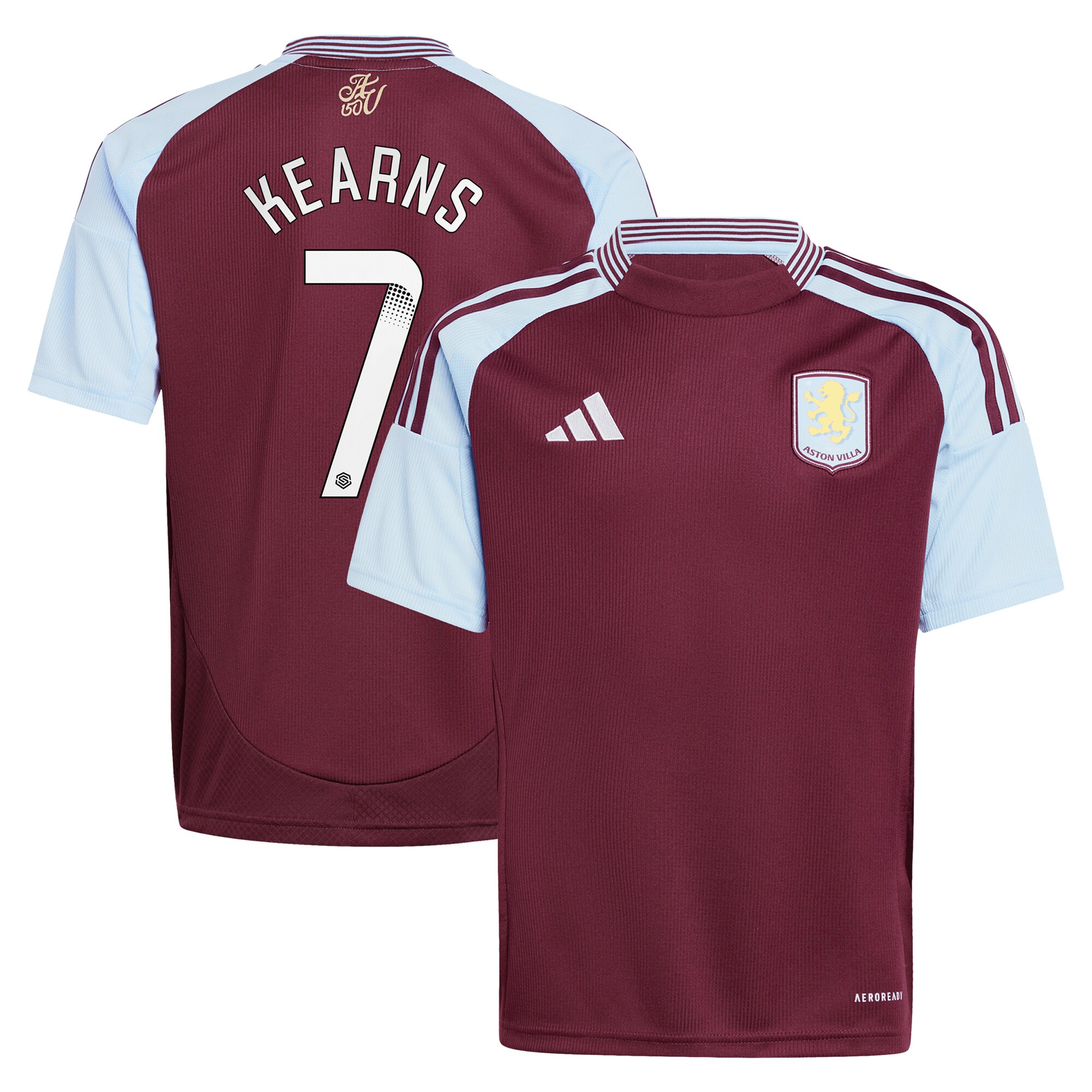 aston villa wsl adidas home shirt 2024-25 – kids with kearns 7 printing Collection - Aston Villa Official Store