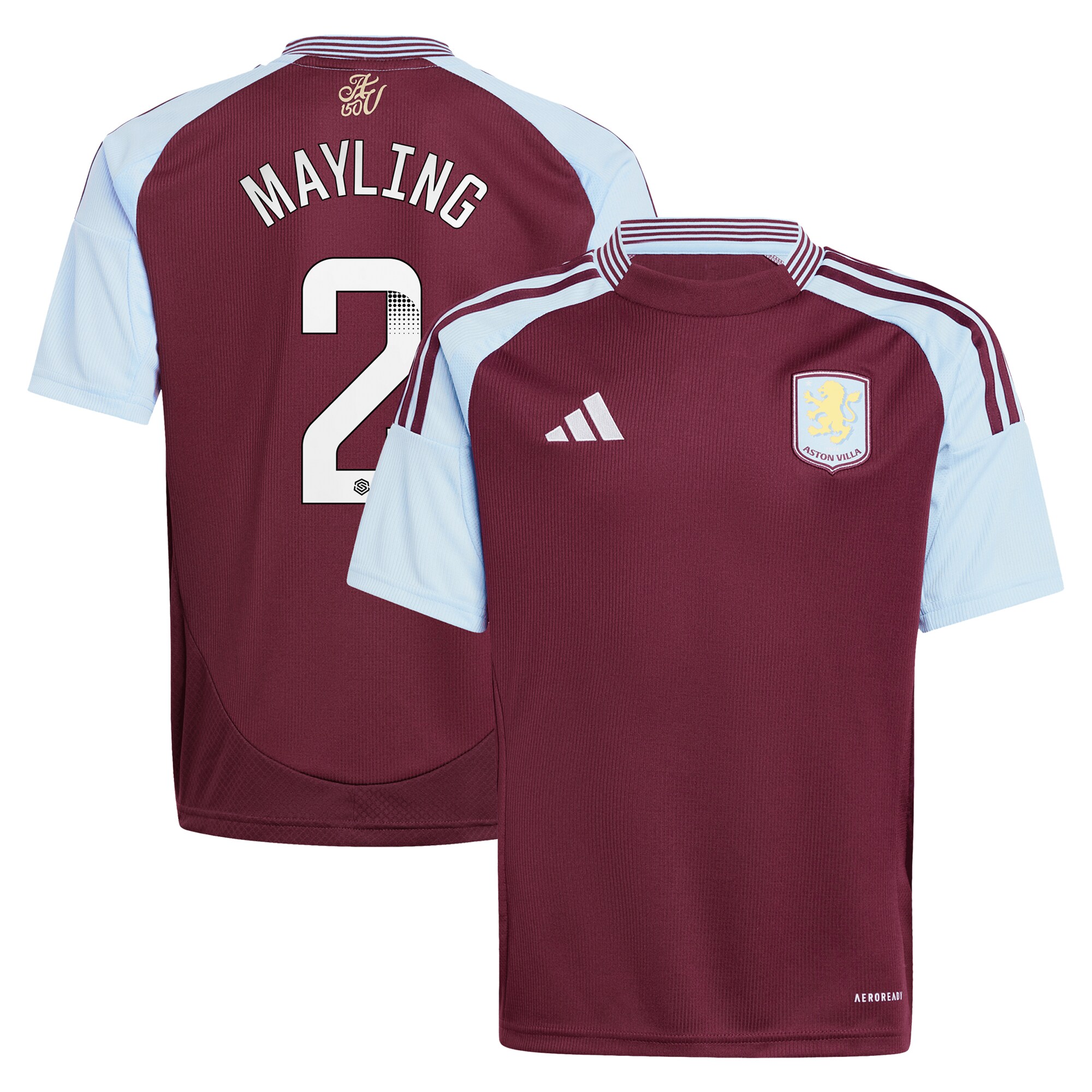 aston villa wsl adidas home shirt 2024-25 – kids with mayling 2 printing Collection - Aston Villa Official Store