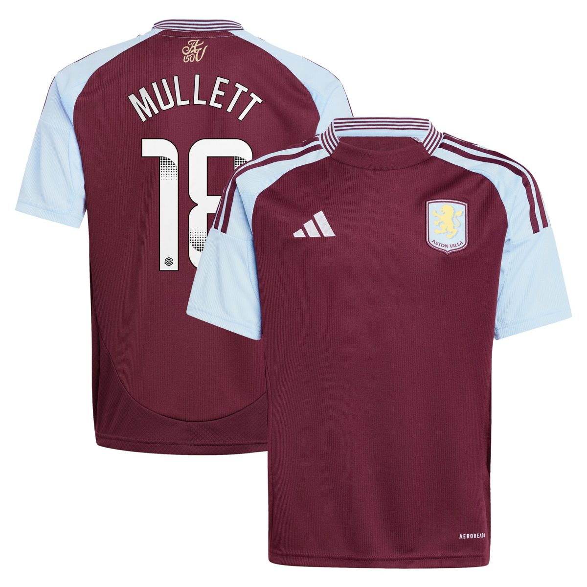 aston villa wsl adidas home shirt 2024-25 – kids with mullett 18 printing Collection - Aston Villa Official Store