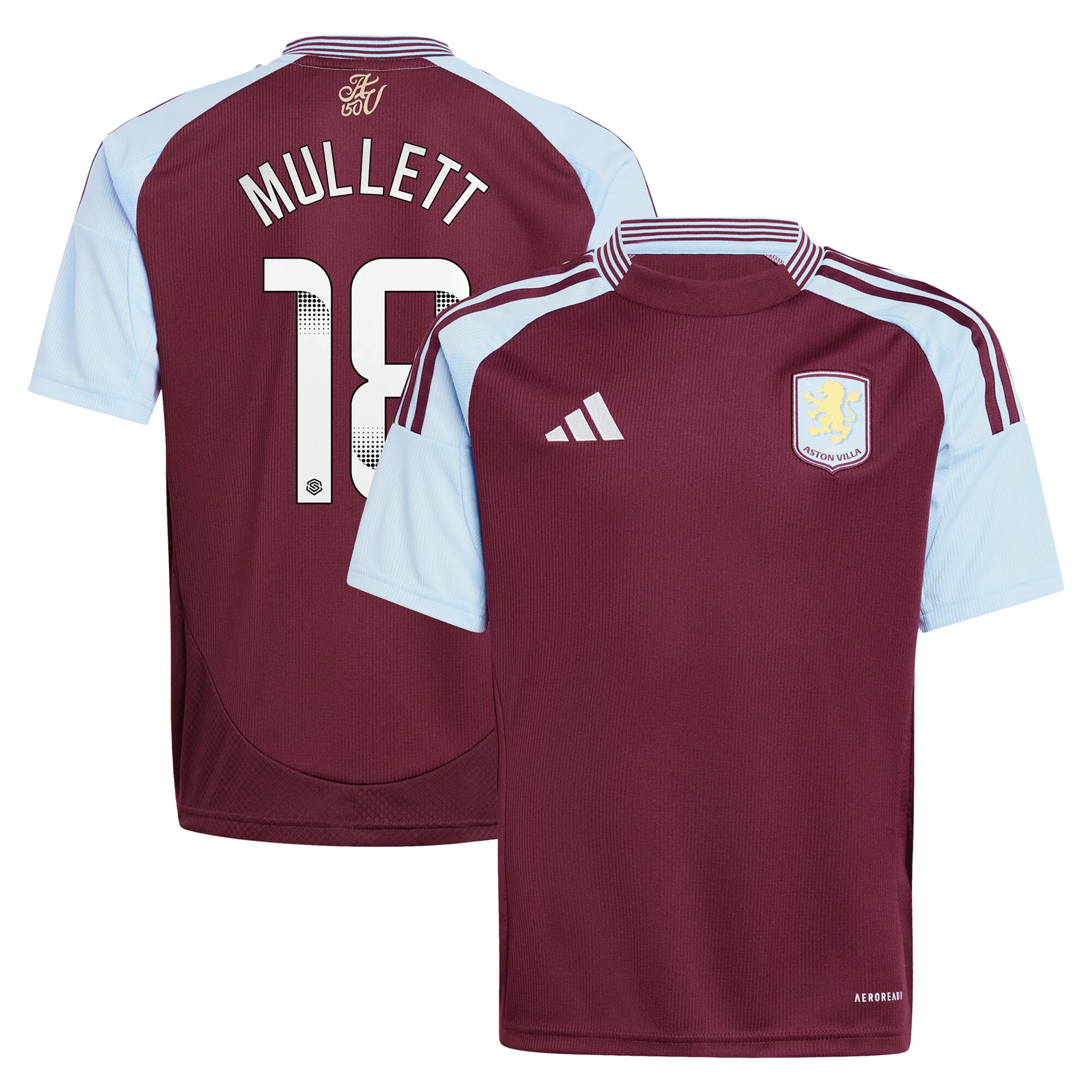 aston villa wsl adidas home shirt 2024-25 – kids with mullett 18 printing Collection - Aston Villa Official Store