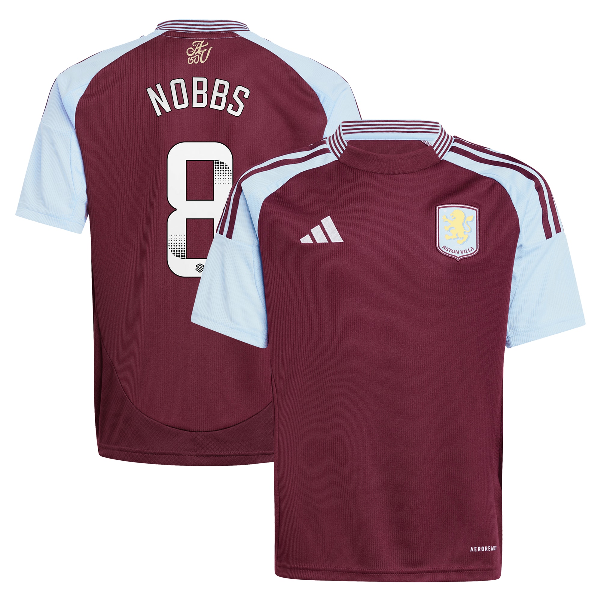 aston villa wsl adidas home shirt 2024-25 – kids with nobbs 8 printing Collection - Aston Villa Official Store