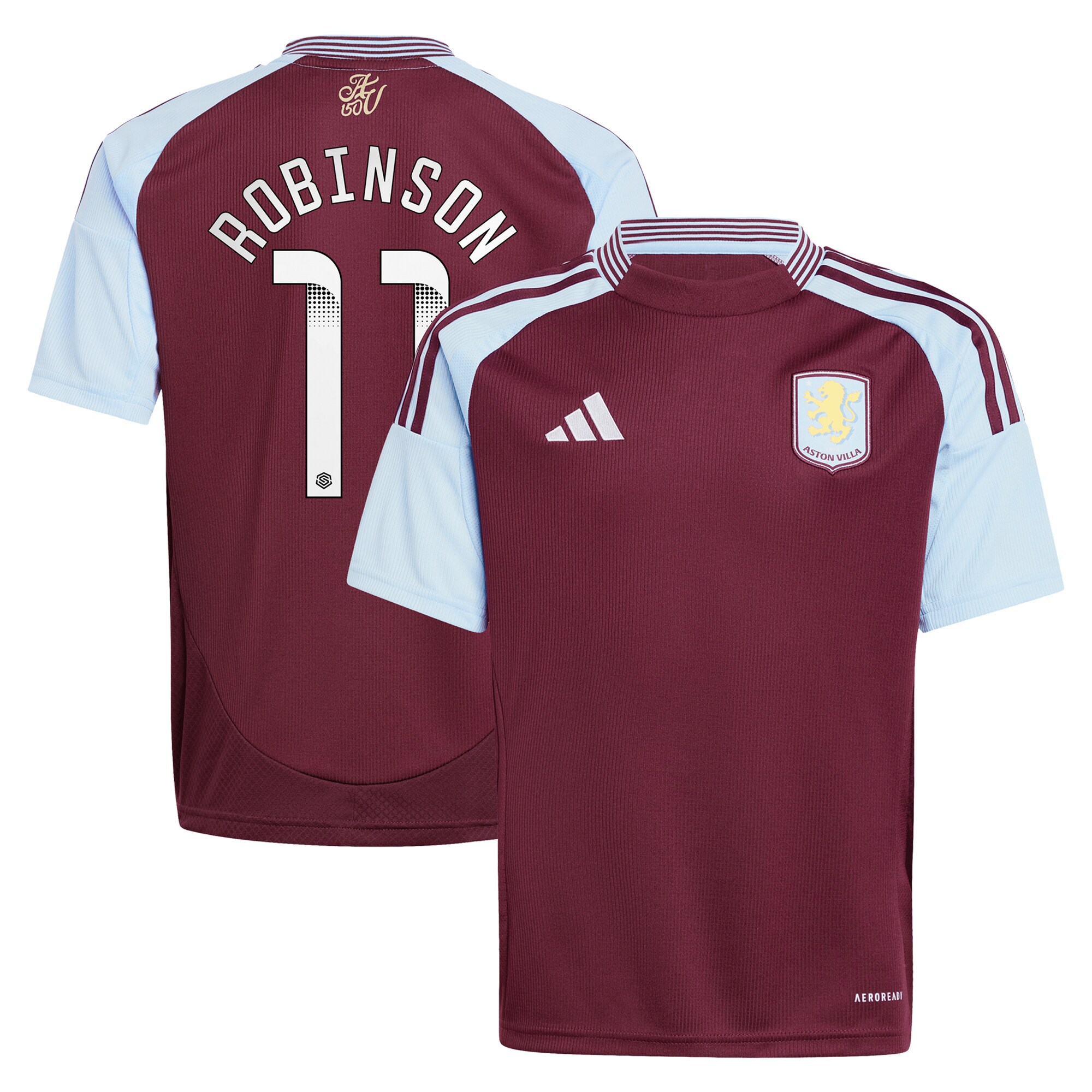 aston villa wsl adidas home shirt 2024-25 – kids with robinson 11 printing Collection - Aston Villa Official Store