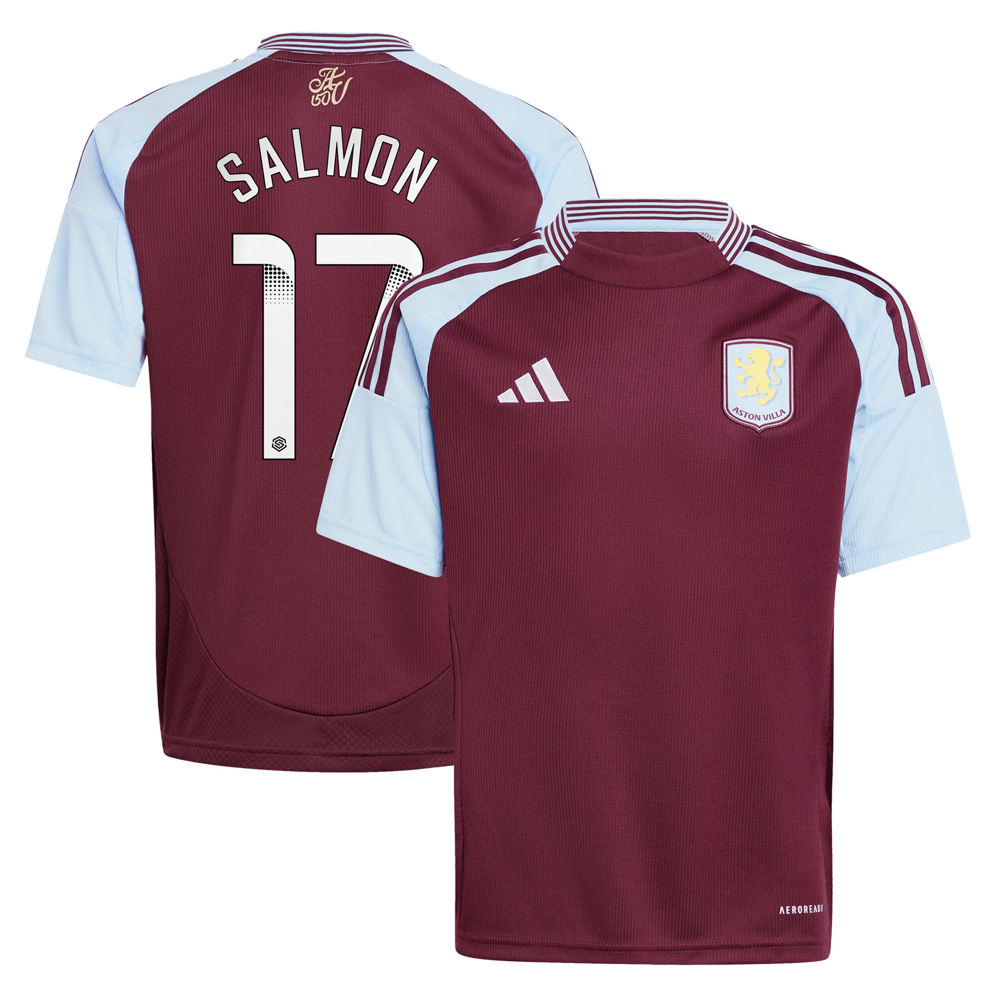 aston villa wsl adidas home shirt 2024-25 – kids with salmon 17 printing Collection - Aston Villa Official Store