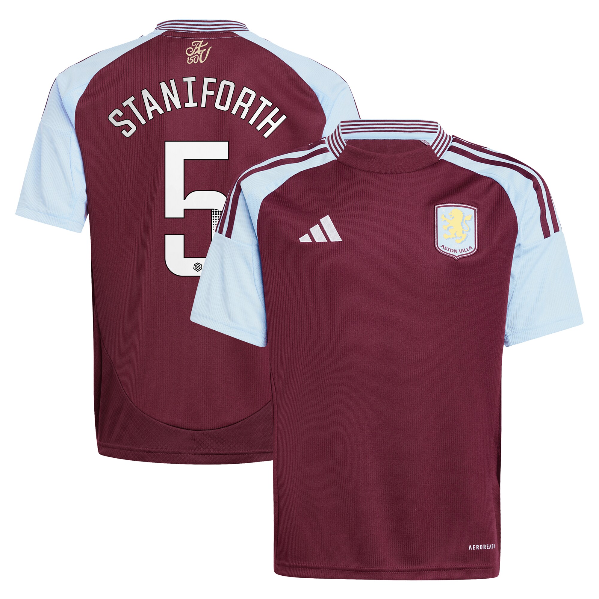 aston villa wsl adidas home shirt 2024-25 – kids with staniforth 5 printing Collection - Aston Villa Official Store