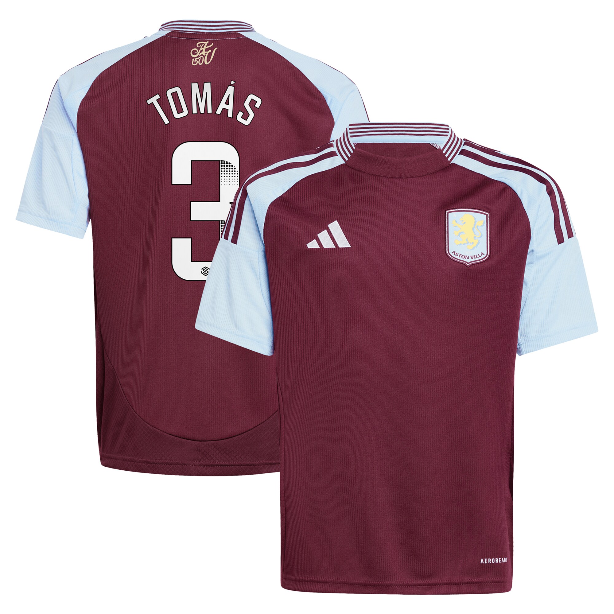 aston villa wsl adidas home shirt 2024-25 – kids with tomás 3 printing Collection - Aston Villa Official Store