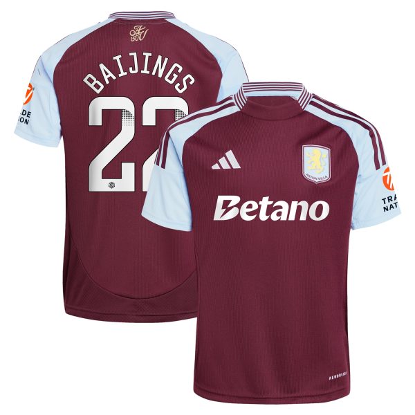 aston villa wsl adidas home shirt 2024-25 with baijings 22 printing Collection - Aston Villa Official Store
