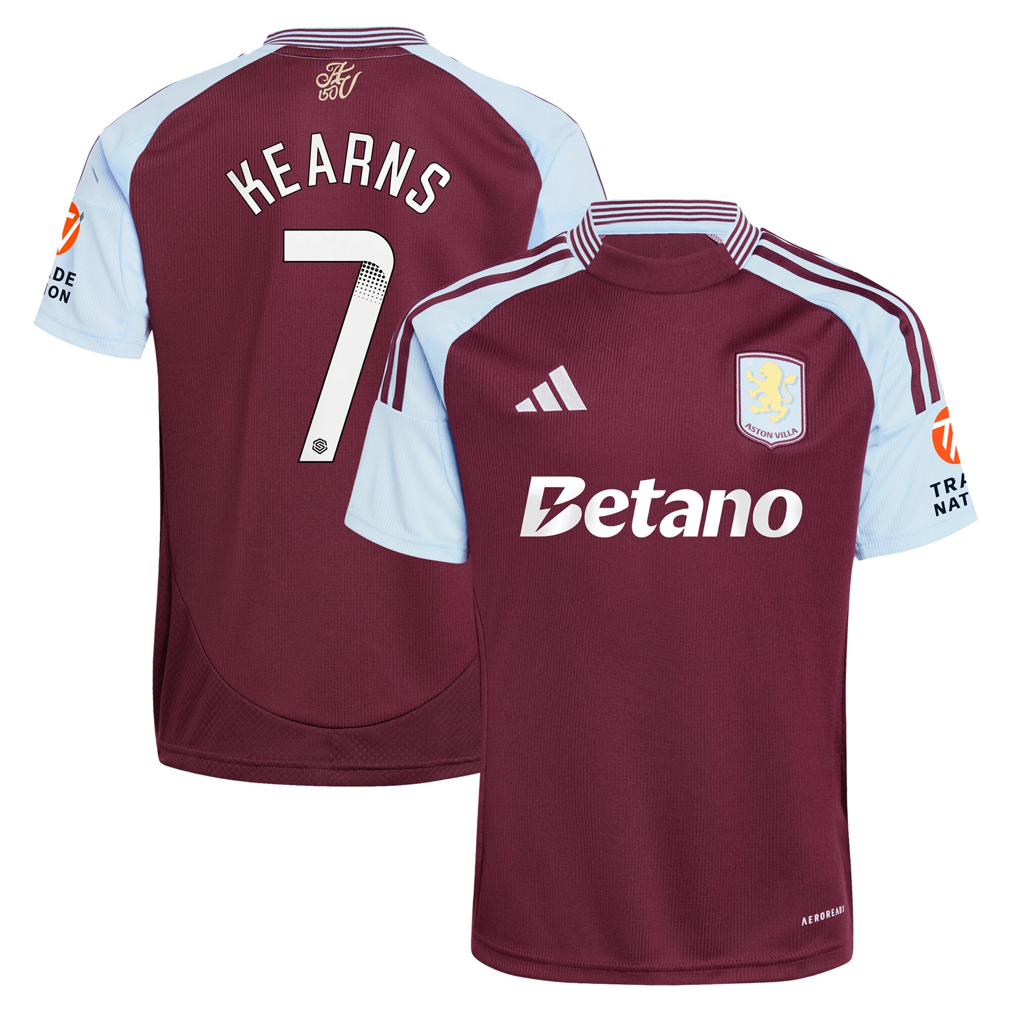 aston villa wsl adidas home shirt 2024-25 with kearns 7 printing Collection - Aston Villa Official Store