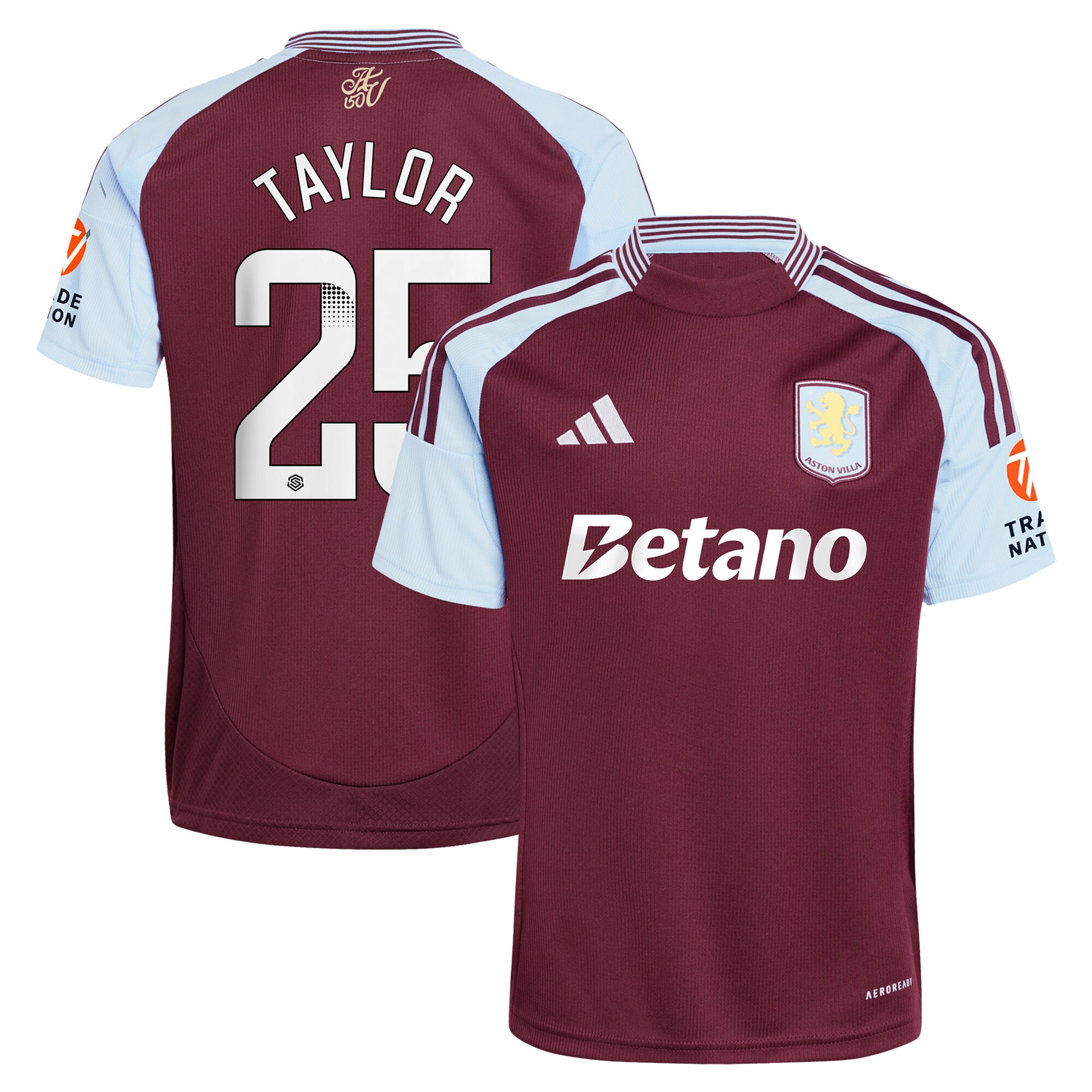 aston villa wsl adidas home shirt 2024-25 with taylor 25 printing Collection - Aston Villa Official Store