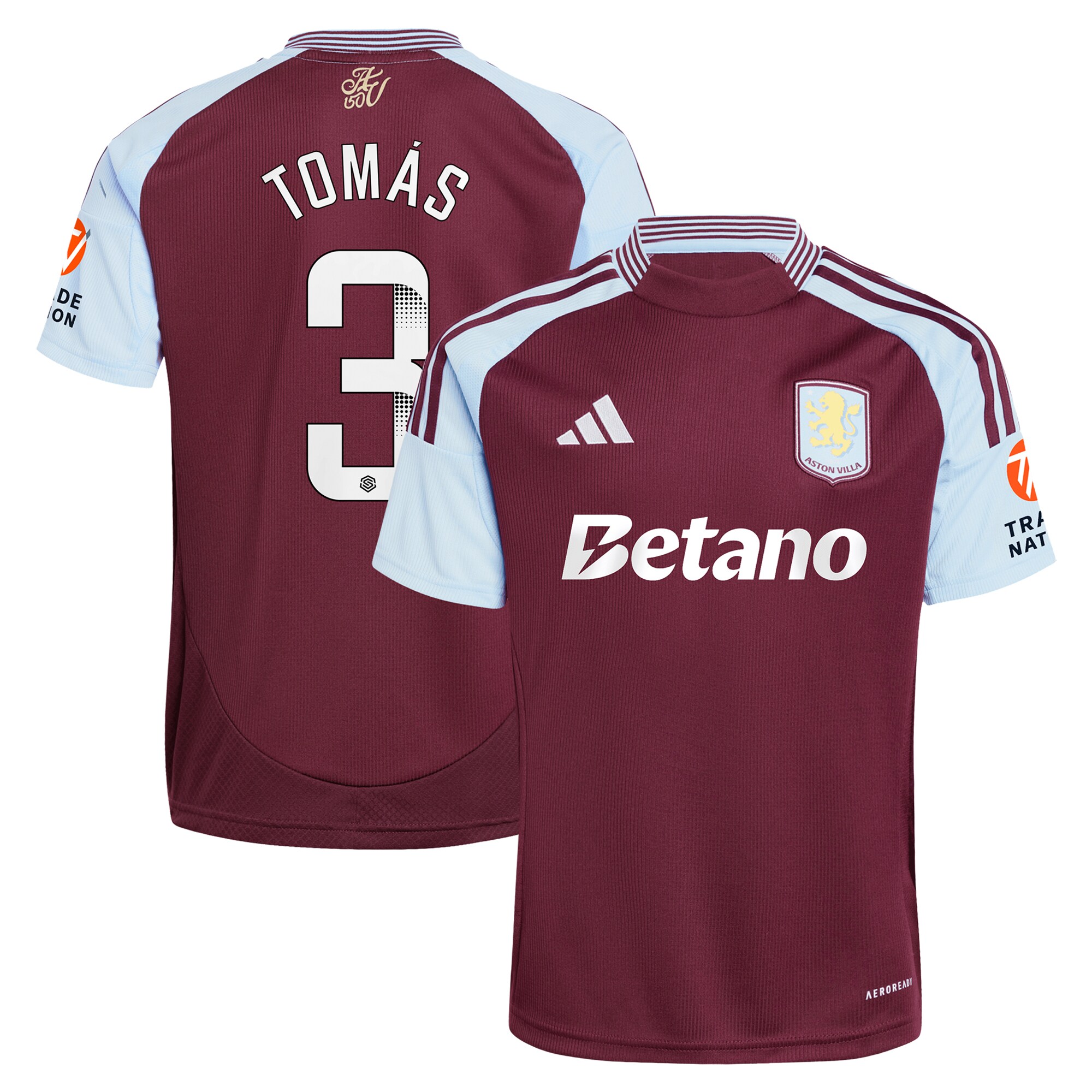 aston villa wsl adidas home shirt 2024-25 with tomás 3 printing Collection - Aston Villa Official Store