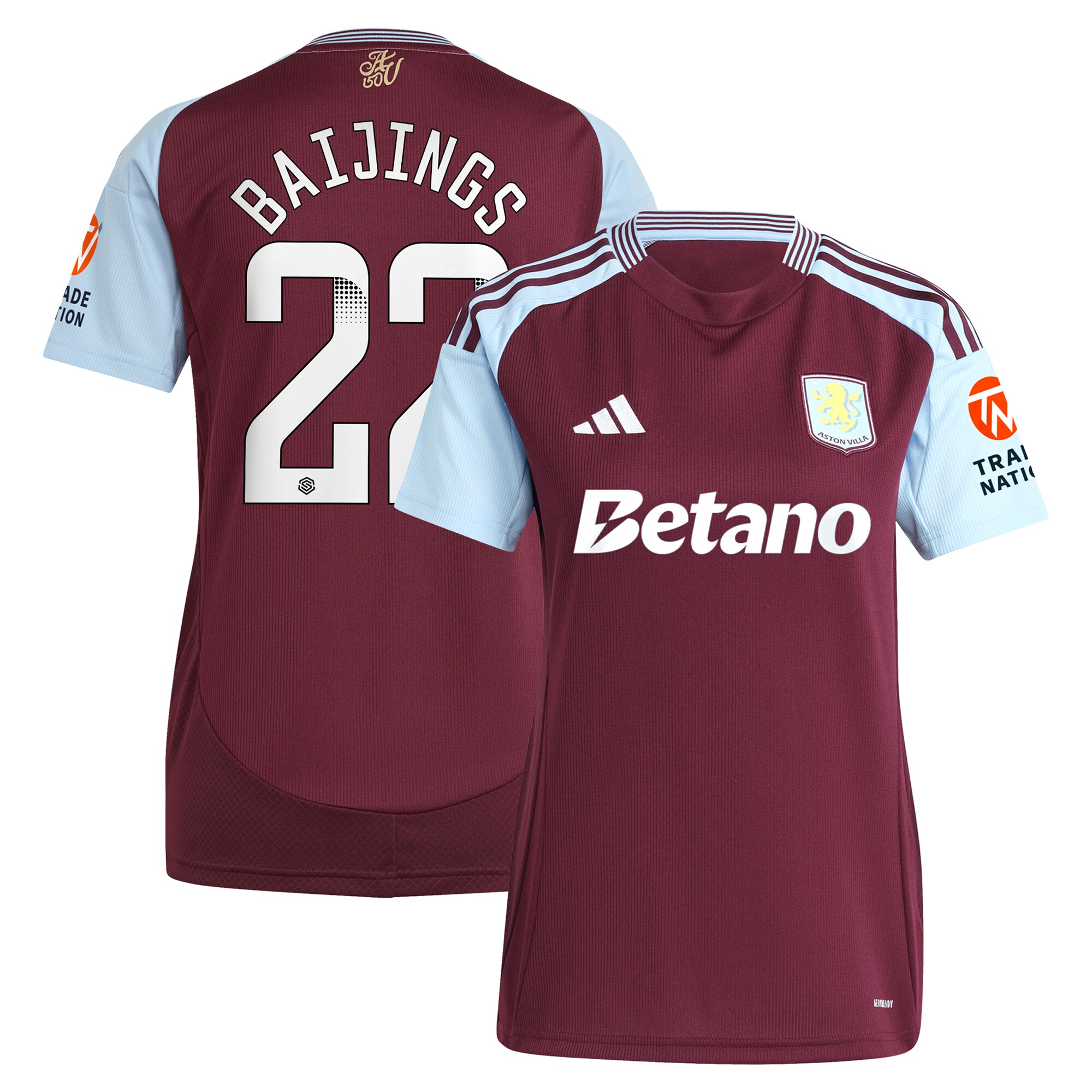 aston villa wsl adidas home shirt 2024-25 – womens with baijings 22 printing Collection - Aston Villa Official Store