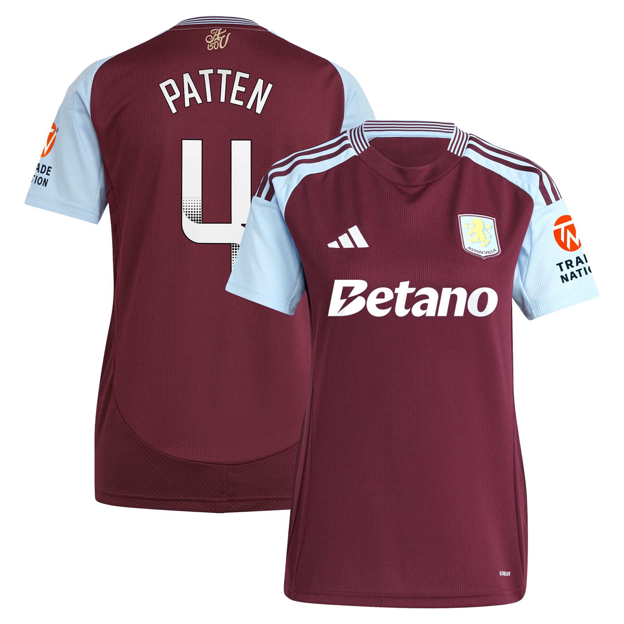 aston villa wsl adidas home shirt 2024-25 – womens with patten 4 printing Collection - Aston Villa Official Store