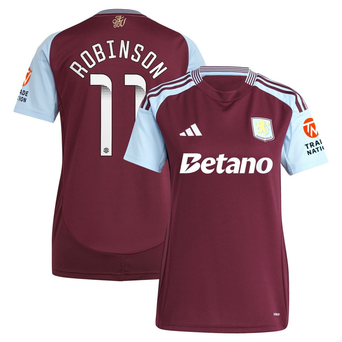 aston villa wsl adidas home shirt 2024-25 – womens with robinson 11 printing Collection - Aston Villa Official Store