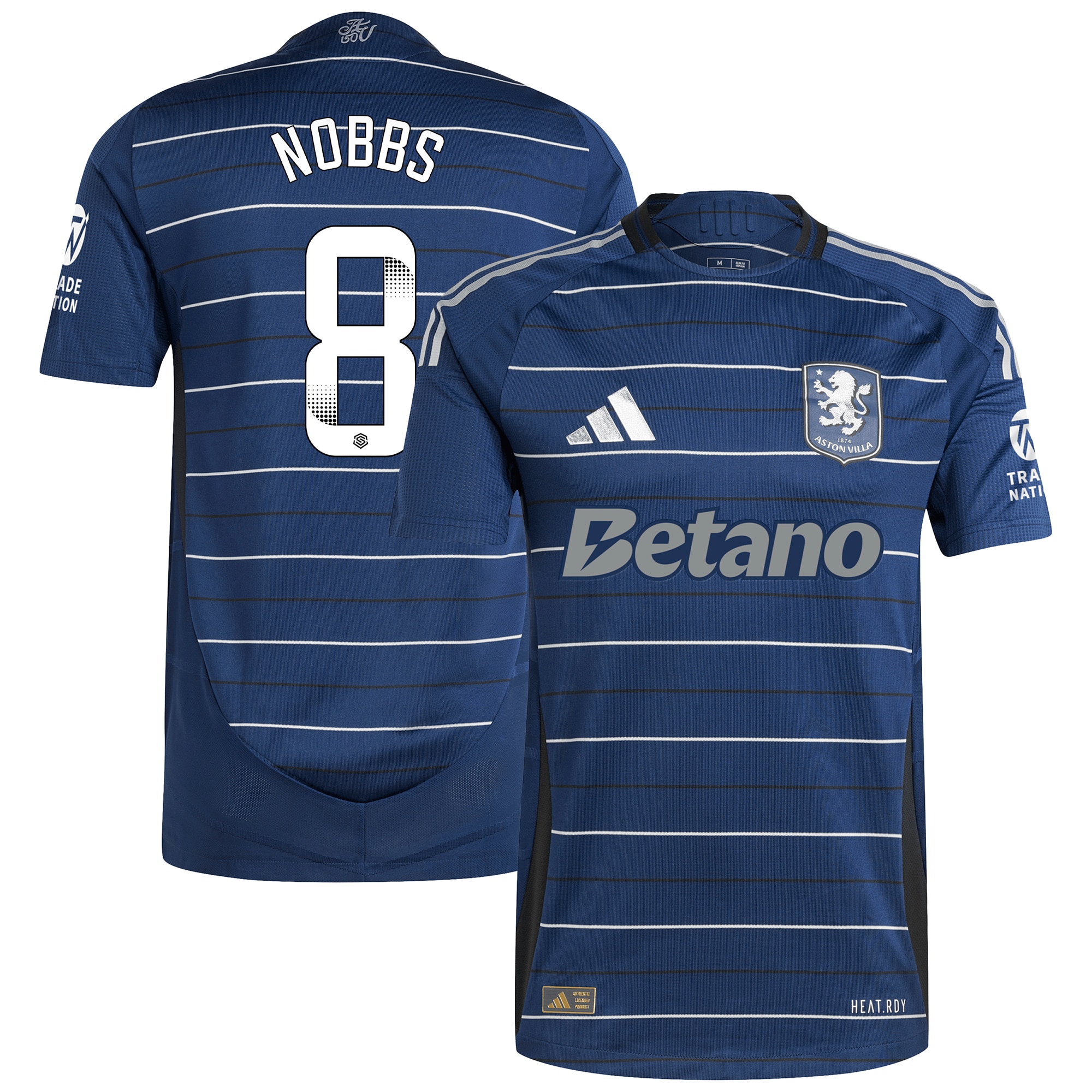 aston villa wsl adidas third authentic shirt 2024-25 with nobbs 8 printing Collection - Aston Villa Official Store