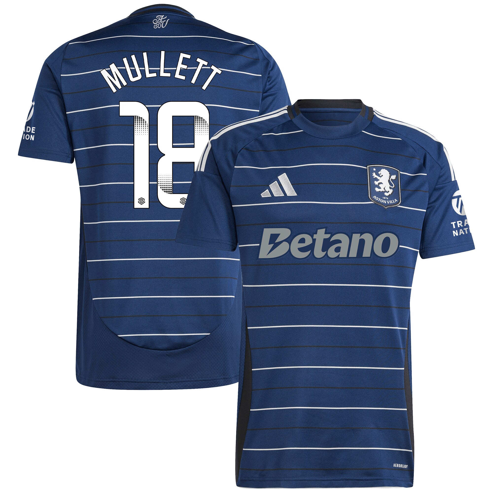 aston villa wsl adidas third shirt 2024-25 with mullett 18 printing Collection - Aston Villa Official Store
