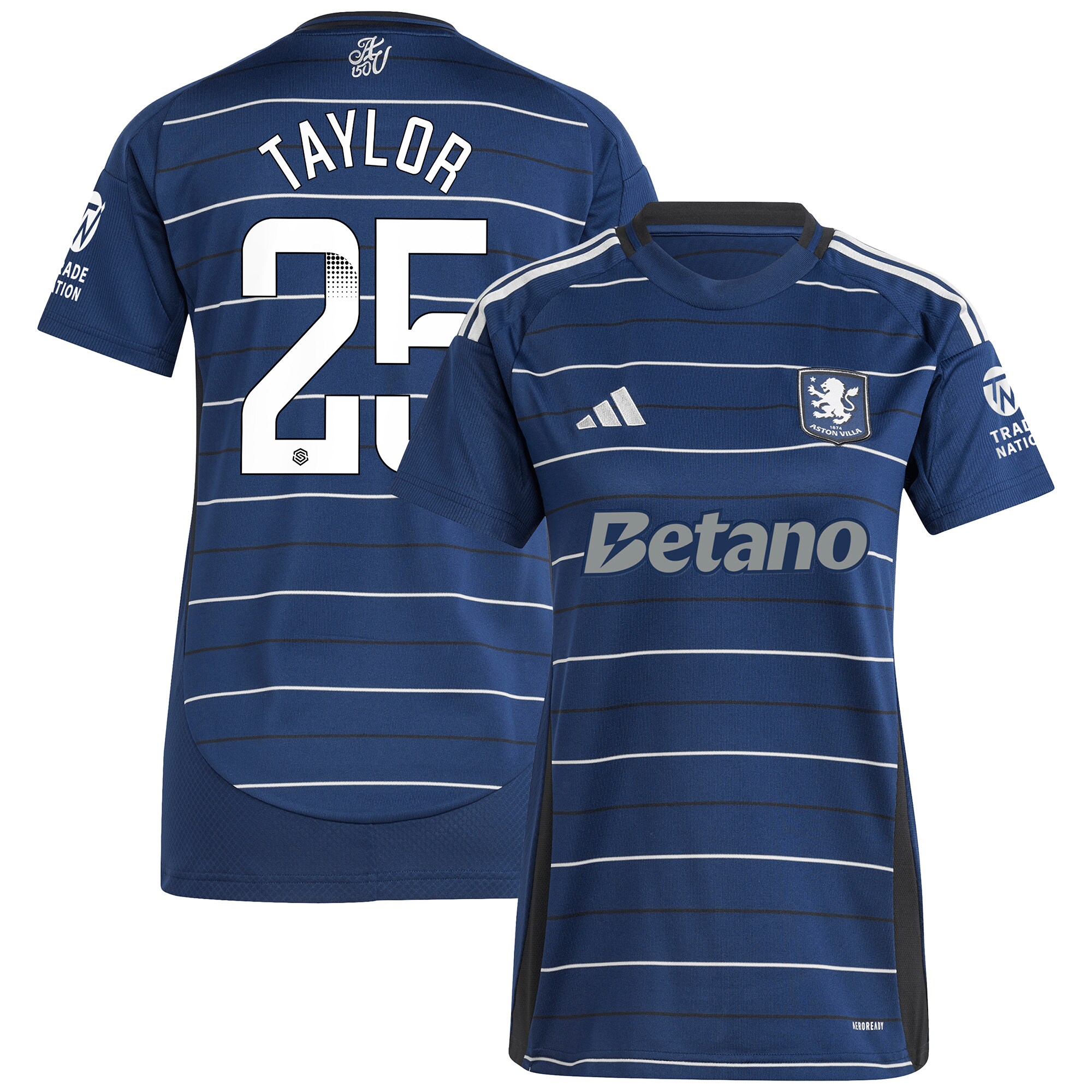 aston villa wsl adidas third shirt 2024-25 – womens with taylor 25 printing Collection - Aston Villa Official Store