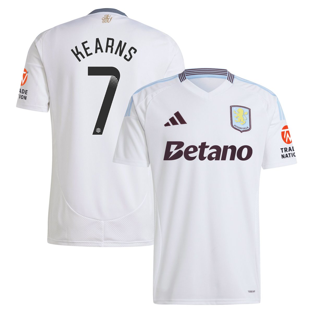 aston villa wsl away shirt 2024-25 with kearns 7 printing Collection - Aston Villa Official Store